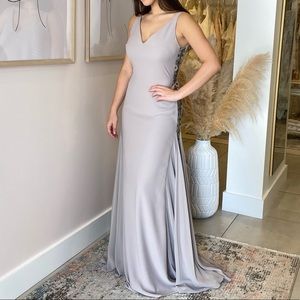 Pronovias Atos greige evening gown